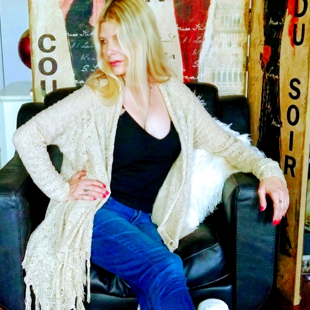 new Listicle Fringe mohair blend shawl s/m
